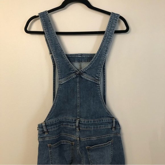 MNG by Mango Medium Blue Pocket Maternity Skinny Overalls Size Small NWT - Picture 7 of 12